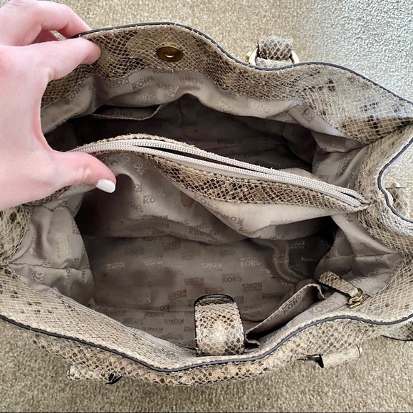 Michael Kors Python Hamilton Tote - Picture 6 of 7